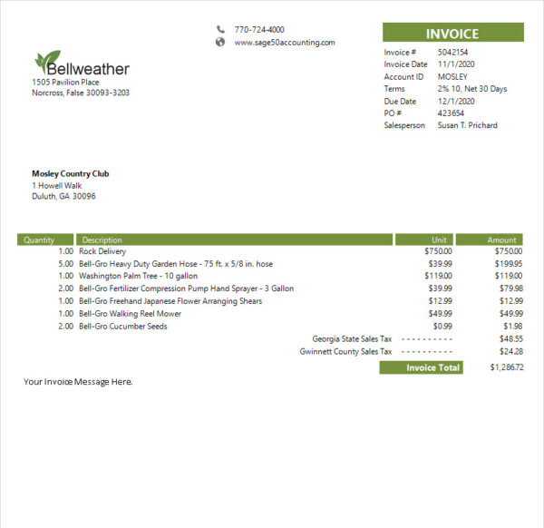 Sage Intacct Invoice Template