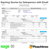 Expiring Quotes by Salesperson with Email for Sage 50
