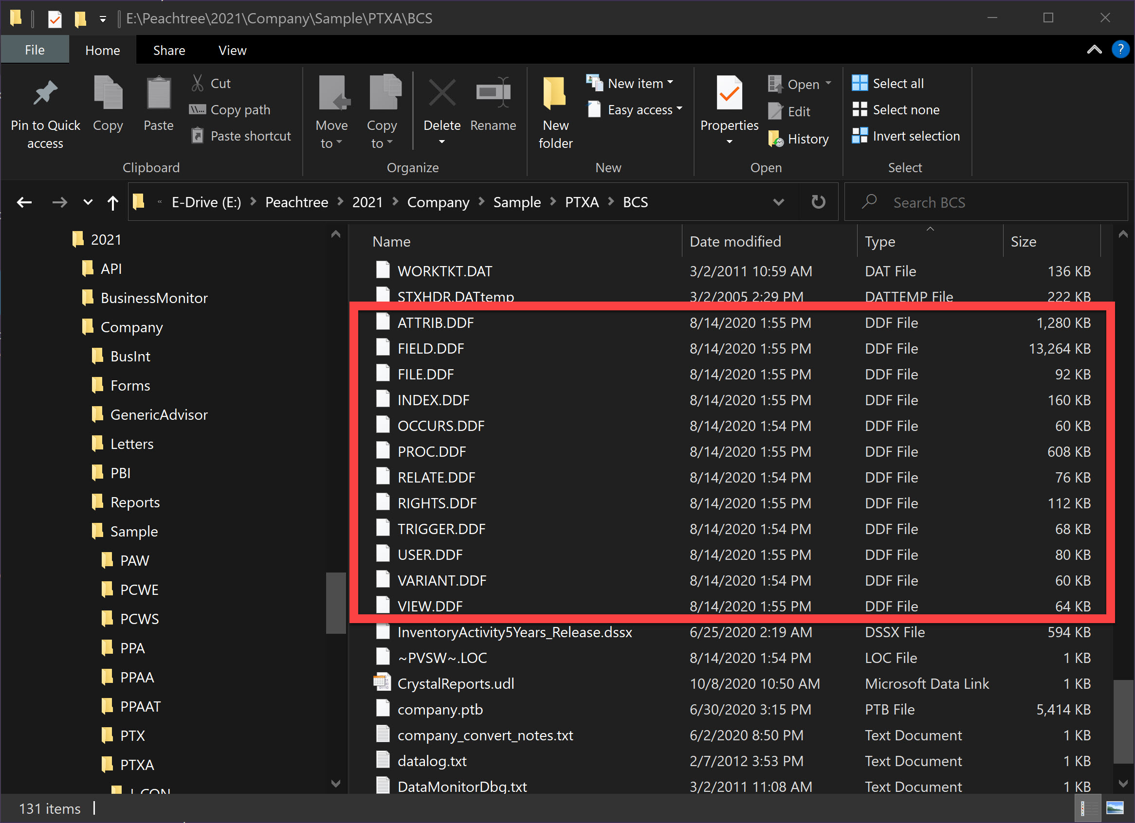Windows File Explorer DDF Files